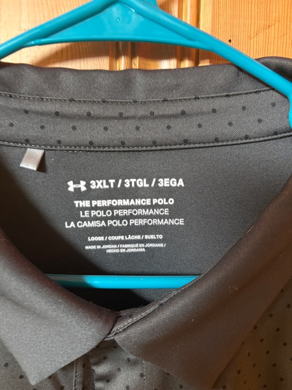 Under Armour 3XLT Men's Black Polo with Subtle Dot Texture - Picture 2 of 4